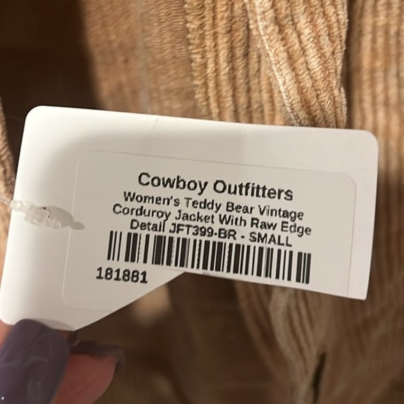 POL Teddy Bear Vintage tan corduroy jacket with raw edge Small NWT - Picture 9 of 9